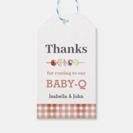 Etiqueta Para Presente Chá de Bebê Rustic Baby-Q Obrigado Bebê