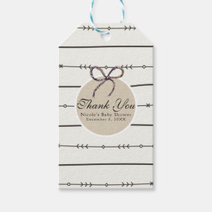 Etiqueta Para Presente Chá de Bebê Rústico Boho Chic Favor Moderno Kraft
