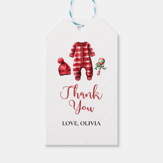 Etiqueta Para Presente Chá de Bebê Santa Baby Natal (Frente)