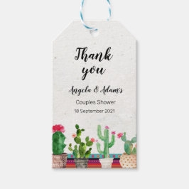 Etiqueta Para Presente Chá de Casais Cactus Obrigado