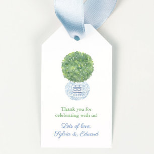 Etiqueta Para Presente Chá de casamento Branco Verde-Chave Grego