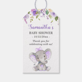 Etiqueta Para Presente Chá de Elefante Roxo, Favor de Sprinkle