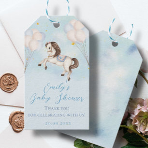 Etiqueta Para Presente Chá de estrelas de balões azuis de Pony