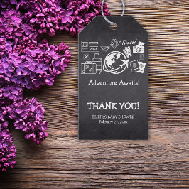 Etiqueta Para Presente Chá de fraldas Aguarda Aventura do Chalkboard