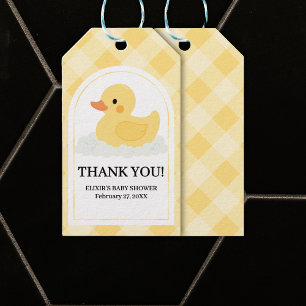 Etiqueta Para Presente Chá de fraldas Amarelo Moderno de Borracha Ducky