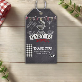 Etiqueta Para Presente Chá de fraldas Baby-Q Grill Chalkboard