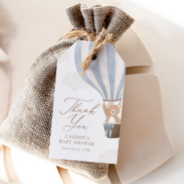 Etiqueta Para Presente Chá de fraldas Balão de Ar Quente do Urso Azul