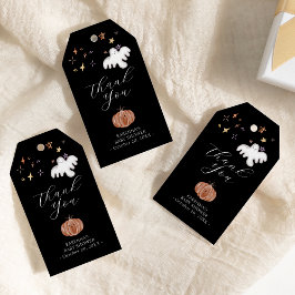 Etiqueta Para Presente Chá de fraldas Boho Halloween Obrigado