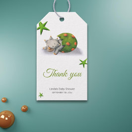 Etiqueta Para Presente Chá de fraldas Bonito De Dinossauro Obrigado