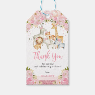 Etiqueta Para Presente Chá de fraldas Bonito de Selva Safari Floral