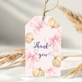 Etiqueta Para Presente Chá de fraldas cor-de-rosa delicado de abóbora arc