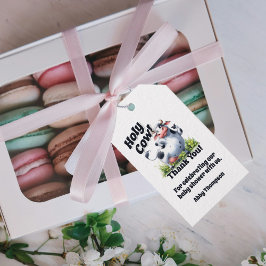 Etiqueta Para Presente Chá de fraldas Da Vaca Santa Obrigado