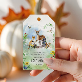 Etiqueta Para Presente Chá de fraldas Da Watercolor Woodland Obrigado A F