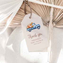 Etiqueta Para Presente Chá de fraldas de Abate Pumpkin Caminhão Obrigado