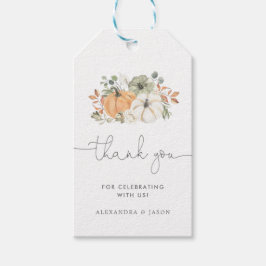 Etiqueta Para Presente Chá de fraldas De Abóbora De Queda Obrigado