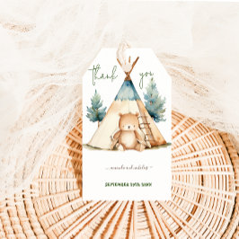 Etiqueta Para Presente Chá de fraldas de acampamento Obrigado