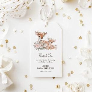 Etiqueta Para Presente Chá de fraldas De Animais Da Floresta Chic Boho