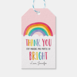 Etiqueta Para Presente Chá de fraldas de aniversário da Rainbow Girl Obri