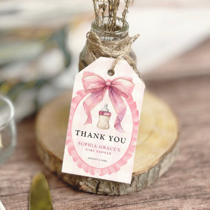 Etiqueta Para Presente Chá de fraldas de Arco rosa
