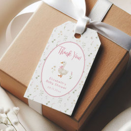 Etiqueta Para Presente Chá de fraldas de Arco Rosa-Rosa bobo