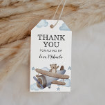 Etiqueta Para Presente Chá de fraldas De Avião Blue Vintage Obrigado Por<br><div class="desc">Chá de fraldas De Avião Vintage Azul Obrigado Por Dar Etiquetas De Presente.</div>