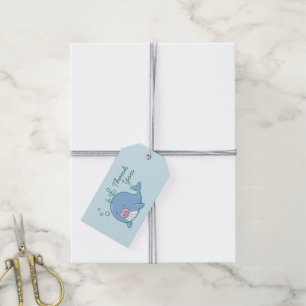 Etiqueta Para Presente Chá de fraldas De Baleia Bonita Kawaii Obrigado Ga