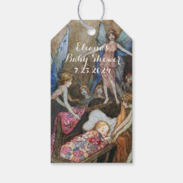 Etiqueta Para Presente Chá de fraldas de Bênçãos Bebês, Fada Rosa