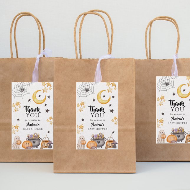 Etiqueta Para Presente Chá de fraldas de Boo Halloween (Criador carregado)