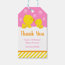 Etiqueta Para Presente Chá de fraldas De Borracha Amarelo Cor-De-Rosa Obr