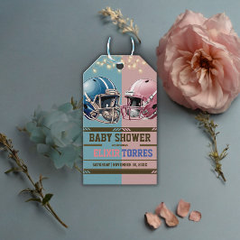 Etiqueta Para Presente Chá de fraldas de Capacete de Futebol Americano Az