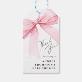 Etiqueta Para Presente Chá de fraldas de coquete rosa elegante Obrigado