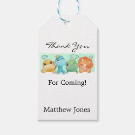 Etiqueta Para Presente Chá de fraldas De Dinossauro Adorável Muito Obriga