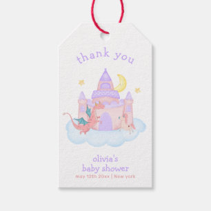 Etiqueta Para Presente Chá de fraldas de Dragão de Fairytale Pastel Cute