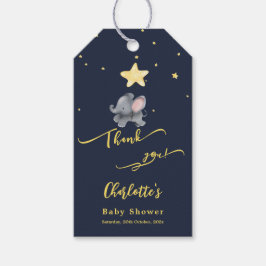 Etiqueta Para Presente Chá de fraldas de elefante e balão