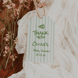 Etiqueta Para Presente Chá de fraldas de entrega especial de pizza verde 