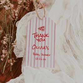 Etiqueta Para Presente Chá de fraldas de Entrega Especial de Pizza Vermel