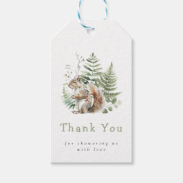 Etiqueta Para Presente Chá de fraldas de Esquilo de Aquarela da Madeira