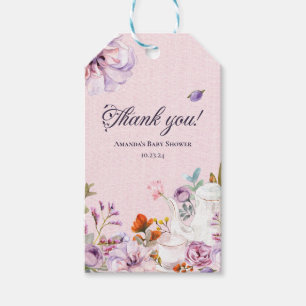 Etiqueta Para Presente Chá de fraldas De Festa De Chá Floral De Watercolo