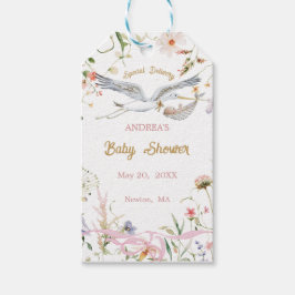 Etiqueta Para Presente Chá de fraldas de Fita de Flor Selvagem de Tempest