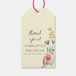 Etiqueta Para Presente Chá de fraldas de flor selvagem