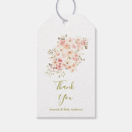 Etiqueta Para Presente Chá de fraldas de Flores Selvagens Elegante