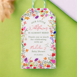 Etiqueta Para Presente Chá de fraldas de flores silvestres modernas