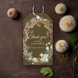 Etiqueta Para Presente Chá de fraldas de Fotografia Floral do Whimsical W