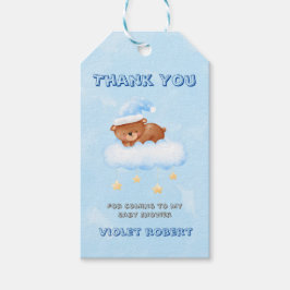 Etiqueta Para Presente Chá de fraldas De Garoto De Urso Doce Obrigado