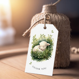 Etiqueta Para Presente Chá de fraldas de Lâmpada Dormindo Aquarela