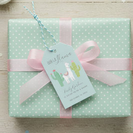 Etiqueta Para Presente Chá de fraldas de Llama bonito - Sucultura - Azul