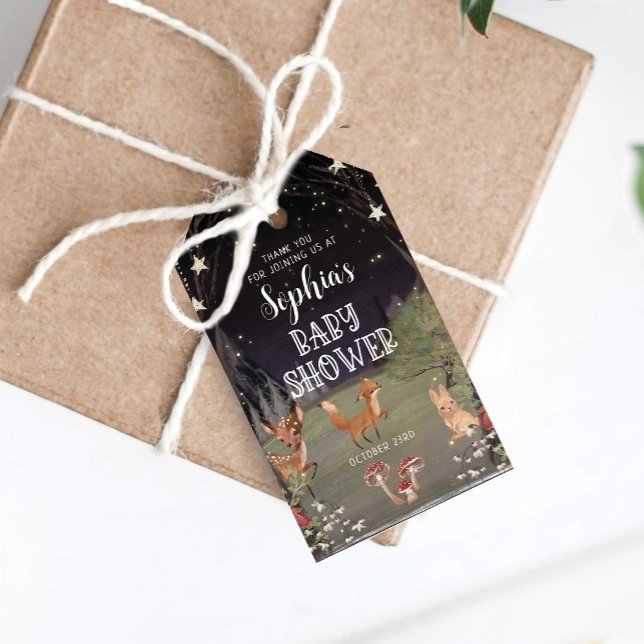 Etiqueta Para Presente Chá de fraldas De Madeira Encantada Obrigado (Criador carregado)