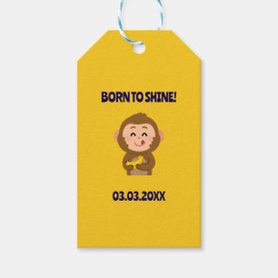 Etiqueta Para Presente Chá de fraldas de Menino do Macaco Bonito