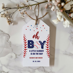 Etiqueta Para Presente Chá de fraldas de Menino Esportivo de Baseball