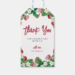 Etiqueta Para Presente Chá de fraldas de Morango de Verão